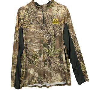 Realtree Pullover Shirt Mens Large Camo Max-1 Long Sleeve Lightweight Hunting